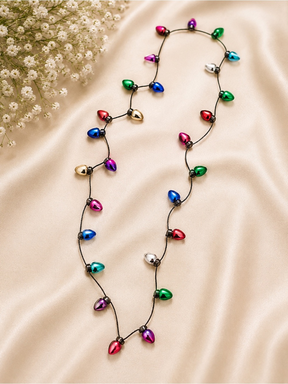 Colorful Christmas String Lights Necklace